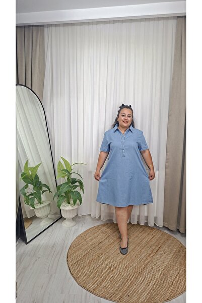 Butik Denim ( Kot ) Gömlek Elbise