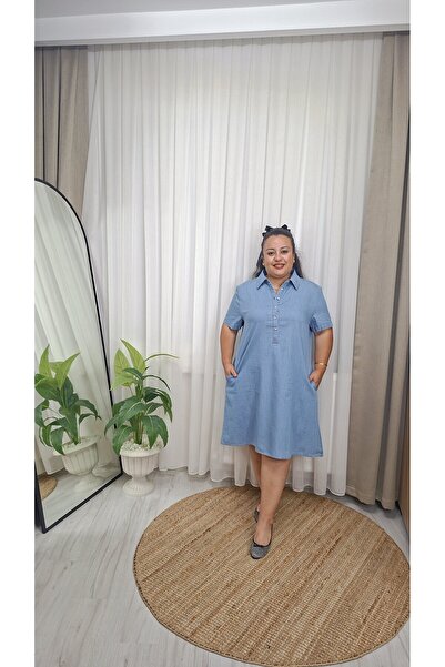 Butik Denim ( Kot ) Gömlek Elbise