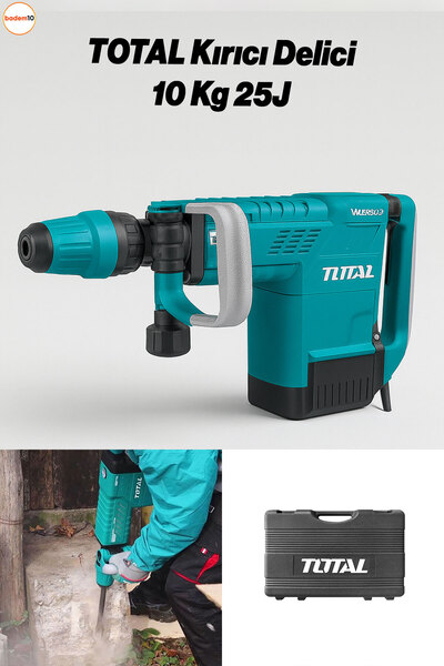 TOTAL TH215002 Kırıcı Delici Hilti 25J 1500W Beton Taş Kırma Matkap Profesyonel Titreşim Önleyici