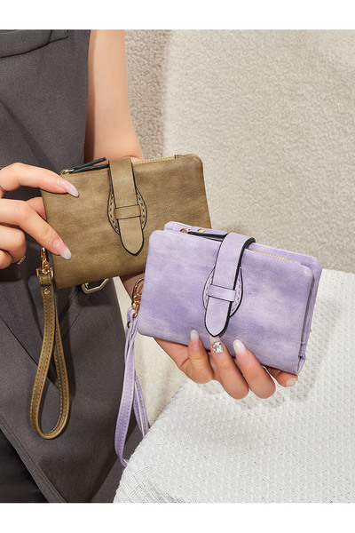 rinkadoll Yeni tasarım yumuşak doku bileklikli küçük kullanışlı kadın cüzdan