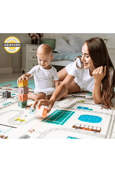 İnfant Hobby My Happy World Premium Katlanabilir Oyun Matı Oyun Halısı 160x180x1 Cm