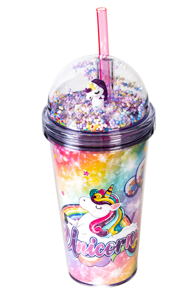 Emofom Lively 600 ml Pipetli ve Çift Katmanlı Çocuk Bardağı