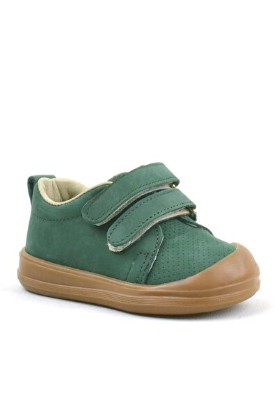 Rakerplus Sonic Genuine Leather Green Velcro Anatomical Baby Sneakers Sneakers