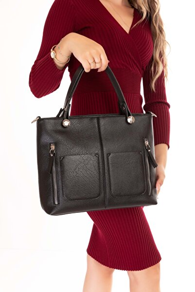 Gondol Kadın Şık El ve Omuz Çantası ars.930 Siyah