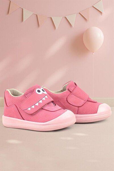 Rakerplus Dino Genuine Leather Pink High Top Baby Shoes