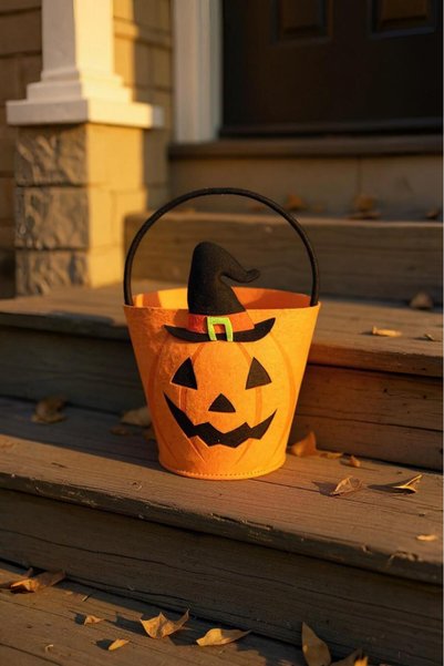 PARTİ SEPETİ Cadılar Bayramı Halloween Bal Kabağı Şeker Kovası Keçe Çanta