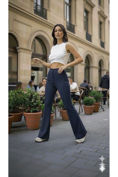 ECEYLÜL MODA SCUBA КРЕП ПЕРЕДНІЙ ЧИМАЛЬ ІСПАНСЬКИЙ ШТАНИ (короткострокова ціна запуску)