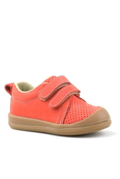 Rakerplus Sonic Hakiki Deri Turuncu Cırtlı Anatomik Bebek Spor Ayakkabı Sneaker