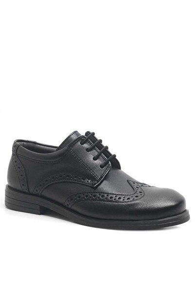 Rakerplus Black Lace-Up Boys' Classic School Shoes