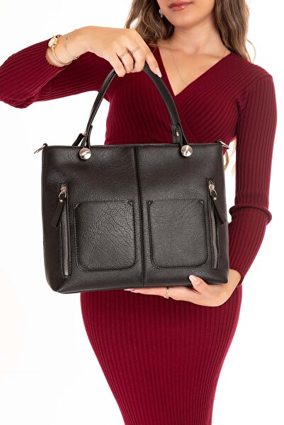 Gondol Kadın Şık El ve Omuz Çantası ars.930 Siyah