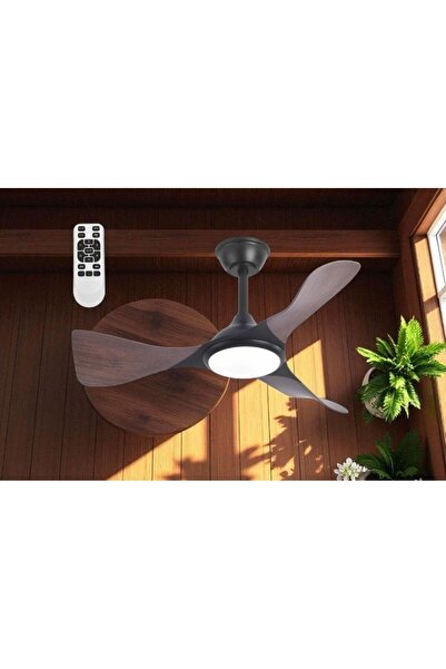 Cata CT-3002 BERN Sessiz Ahşap Kanatlı LED Işıklı Tavan Vantilatörü Kumandalı - 3 Renk Işık - Şık Tasarım