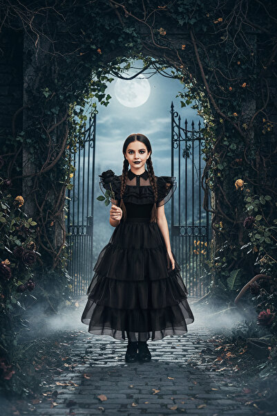 Mashotrend Wednesday Kostümü - Yılbaşı Kostümü - Balo Kostümü - Cadılar Bayra...