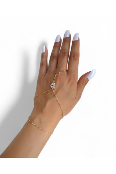 maia Heart Figured Gold Color Chain Şahmeran – Stone Detailed