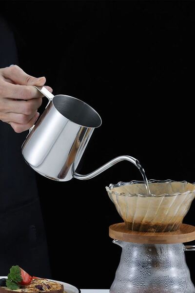 Chavin Çelik Ölçekli 350 ml 7 Cup Kahve Demleme ibriği Espresso Sıcak Su ibriği mt116