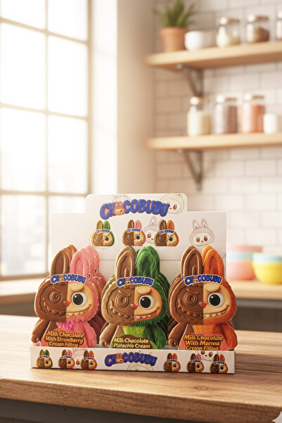 Frapella Labubu Çikolatası Kadayıf, Mango, Çilek Dolgulu Sütlü Çikolata 12 x 100 Gr.