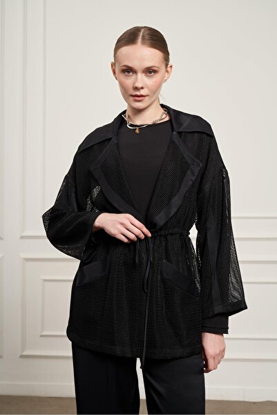 FTZ WOMEN Set de damă cu detalii din plasă negru 31087