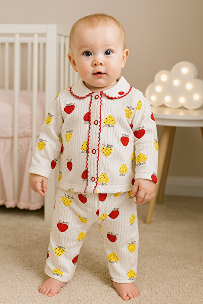 anne dokunuşu gibi KUZUM BEBE Kahve Ay yıldız bulutlu Pamuk Unisex bebek takım