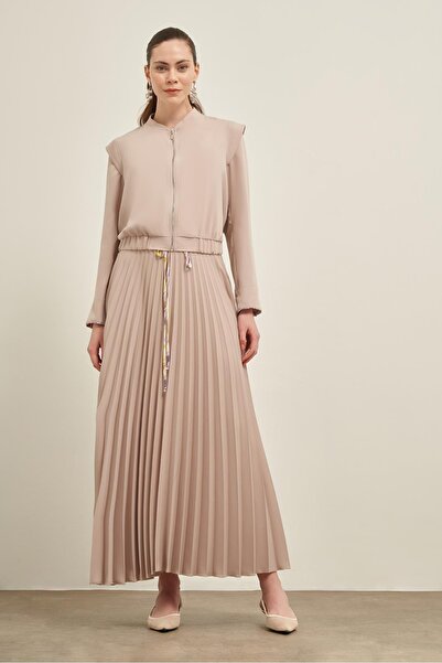 FTZ WOMEN Női redős szoknya szett bézs 31024