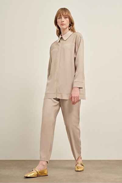 FTZ WOMEN Women's Mesh Detail Suit Stone 31047