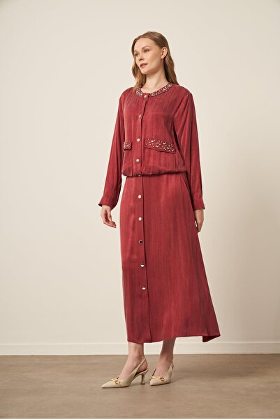 FTZ WOMEN بدلة كوبرا نسائية باللون الأحمر الداكن 31063