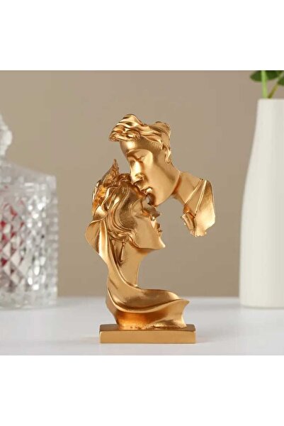 rakaymu Sevgili Aşk Temalı Altın Büst Dekoratif Obje Heykel Biblo