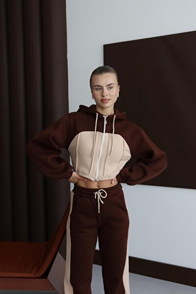 Jeevee Σετ φόρμας Loose Cut 3 Thread Crop Cardigan