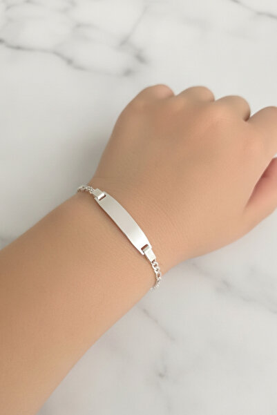 bymissmücevherat 925 Ayar Gümüş İsimli Çocuk-Bebek Künye Bileklik | Sade ve Z...