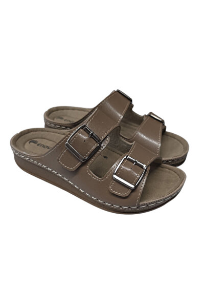 Benittokids Enova Double Buckle Orthopedic Daily Soft Faux Leather Home and Outdoor Slippers