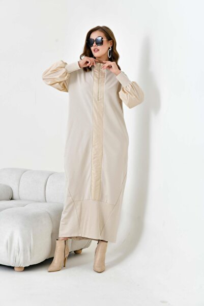 FTZ WOMEN Kadın İki İp Elbise Beige 30950