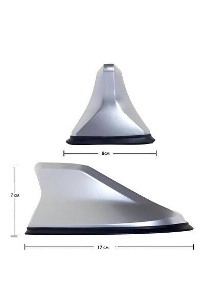 Genel Markalar Hyundai Getz Uyumlu Köpek Balığı Balık Sırtı Shark Anten Gri