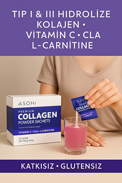 SOHİ Collagen 20’li | Tip 1&3 | C Vitamini + L-Carnitine + CLA | Premium Kolajen Desteği