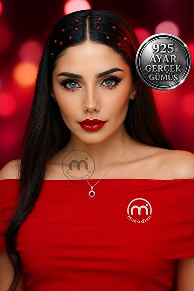 Mimodish 925 Ayar Gerçek Gümüş Özel Kalp Kolye Kız Arkadaşa Sevgiliye Hediye Kalp Temalı Kadın Gümüş Kolye