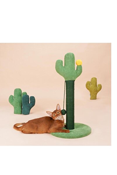 Golden cat ZEZE Cat Scratching Post – Indoor Cat Tree with Plush Fabric, Sisal Rope, 35cm X 35cm X 65cm