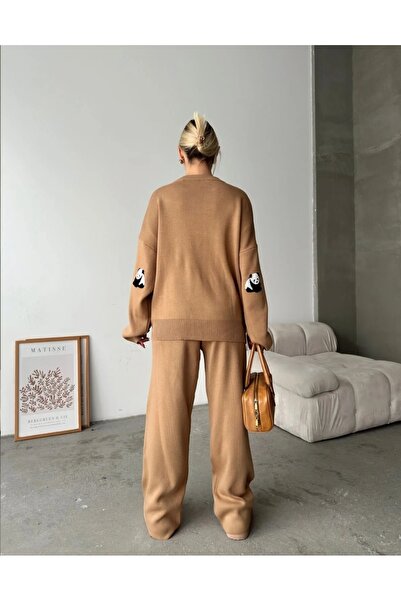 trivvy Cute Panda 🐼 Patterned Knitwear Set