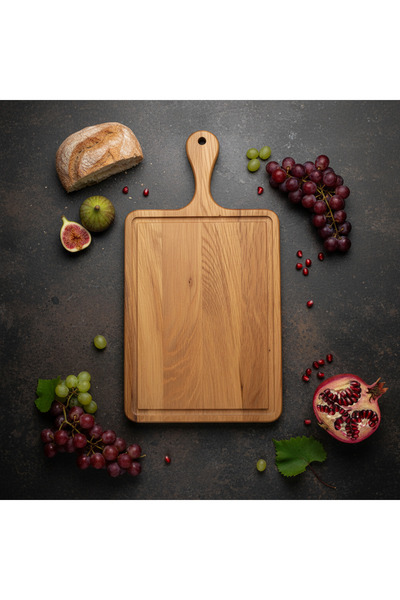 BG WOOD Luxury Natural Wood Cheese and Charcuterie Oak Presentation Board, Sp...