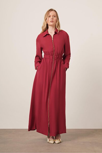 FTZ WOMEN Kadın Modal Elbise Bordo 31033
