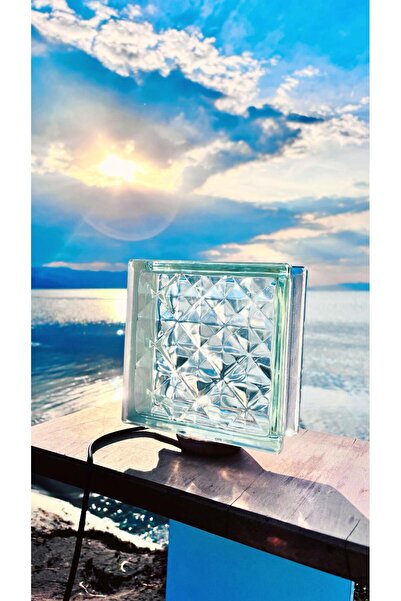 abajur مصباح فسيفساء ملون، مصباح طاولة مزخرف، ضوء ليلي، مصباح من الطوب الزجاجي