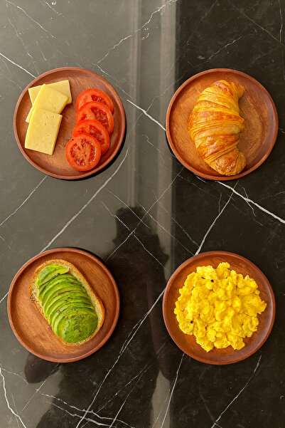 Onouqo Legnora Wooden 4-Piece Breakfast Set, Breakfast Utensils, Serving Tray...