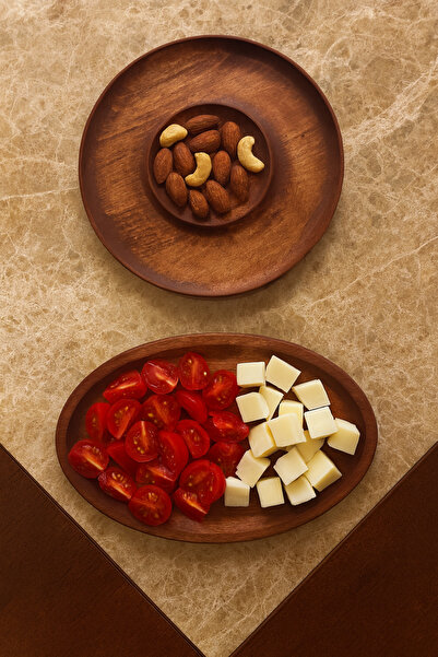 Onouqo Chenille Wooden 2-Piece Breakfast Set, Breakfast Utensils, Serving Tra...