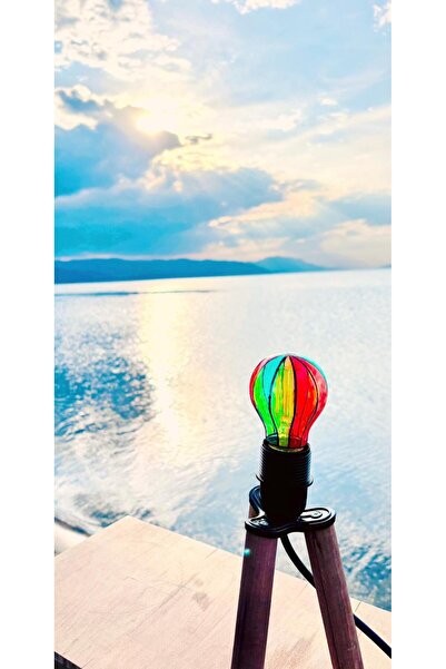 SHOPGARDEN Balon Vitray Ampül Rustik Ampül Rengarenk Ledli Ampul Tasarruflu Ambians Ampül