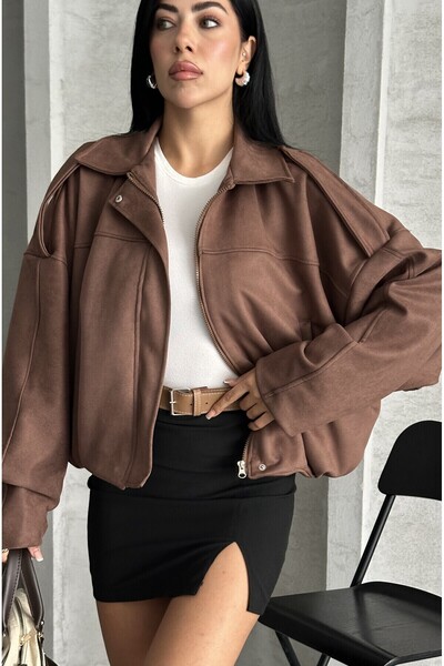 MEECY New Season Suede Oversize Jacket