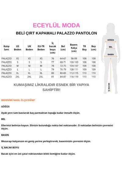 ECEYLÜL MODA SCUBA KREP ÖNDEN PİLELİ BELİ ÇIRT KAPAMALI PALAZZO PANTOLON(kısa süreliğine lansman fiyatı)