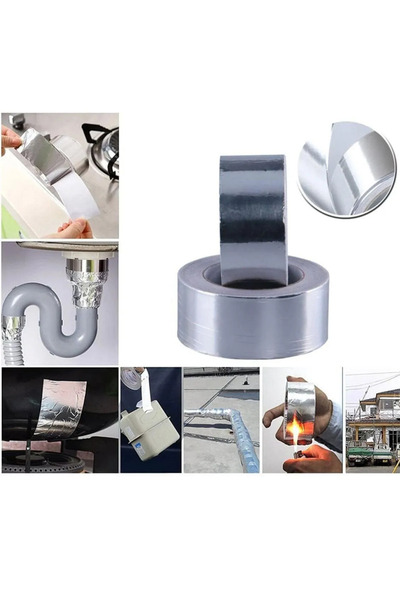 KL HOME 48mm X10metre Gerçek Alü Folyo Bant (ASPİRATÖR ESNEK FLEX BORUSUNA-SO...