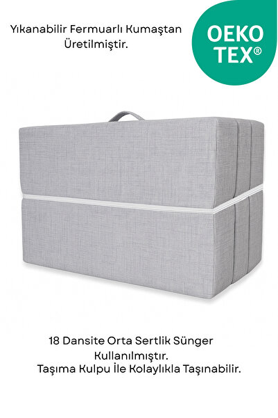 Dizanor Katlanır Micro Cotton Sünger Yer Yatağı ve Minderi 10 cm 18 DNS Orta Sertlik Sünger