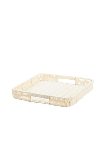 Perotti SENTETİK HASIR KREM KARE TEPSİ 35CM