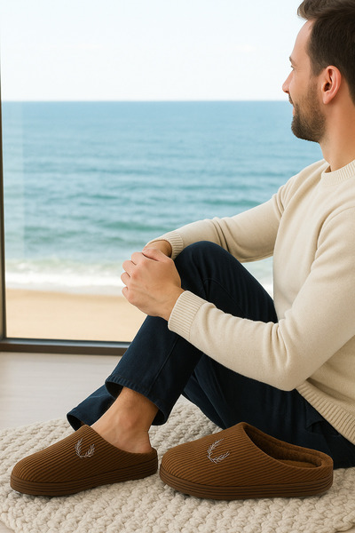 birrbazaar Чоловічі зимові легкі зручні хутряні тапочки з підкладкою