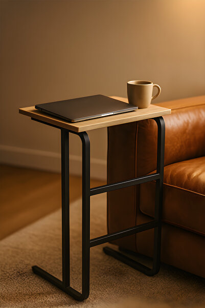 Metallica Concept Pür Metal Ayaklı Laptop Sehpası Kahvaltı Masası Çalışma Seh...