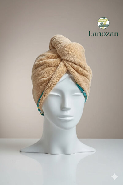 lanozan Lanuzan Hair Towel Size 75*28*1.5cm Beige Color