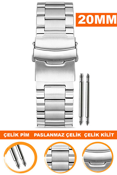 COBRA 18mm-20mm-22mm-24mm-26mm Çelik Metal Saat Kordonu Kayışı M16PD5-S