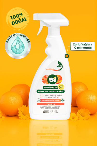%100 Doğal Mutfak Temizleyici Turunç Yağlı 750 Ml